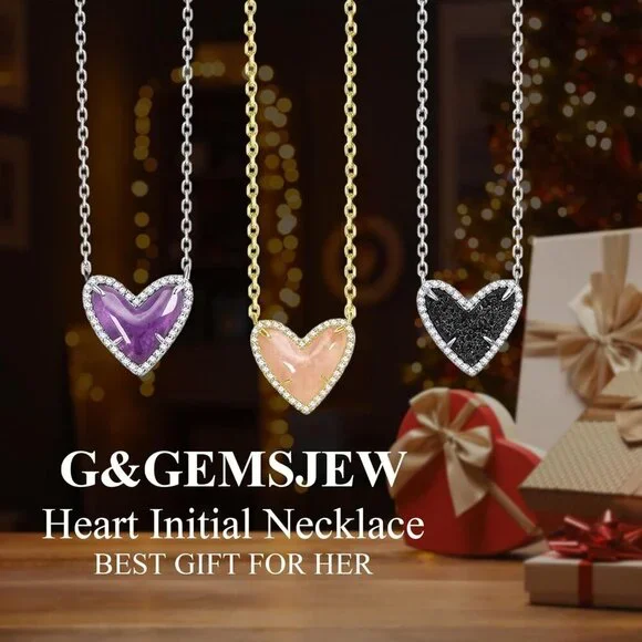 Natural Stone Rosa Peach Heart Teardrop Irregular Necklace for Women Rose Quartz